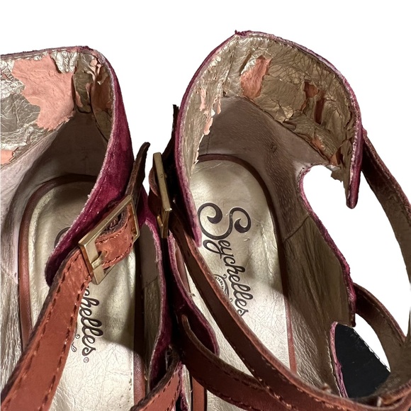 Vintage 1990's Seychelles Suede Vintagey Pin Up Peep Toe Heels. - Picture 5 of 9